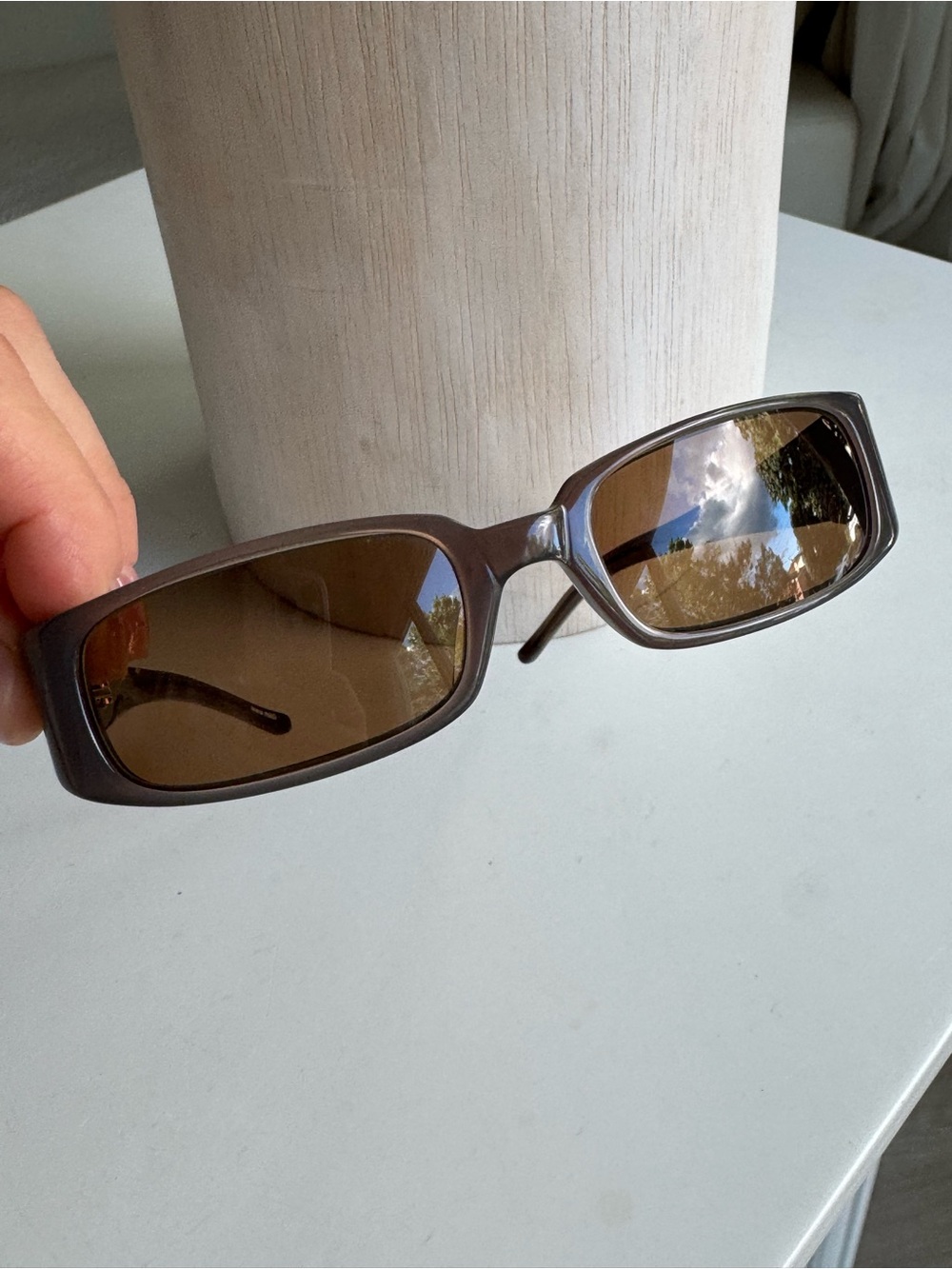 Vintage Alain Mikli M0241 Col 03 Brown Rectangular Sunglasses Made in France